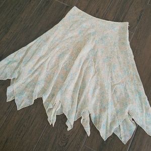 100% silk Moda Intl Pastel Chiffon Skirt sz 6